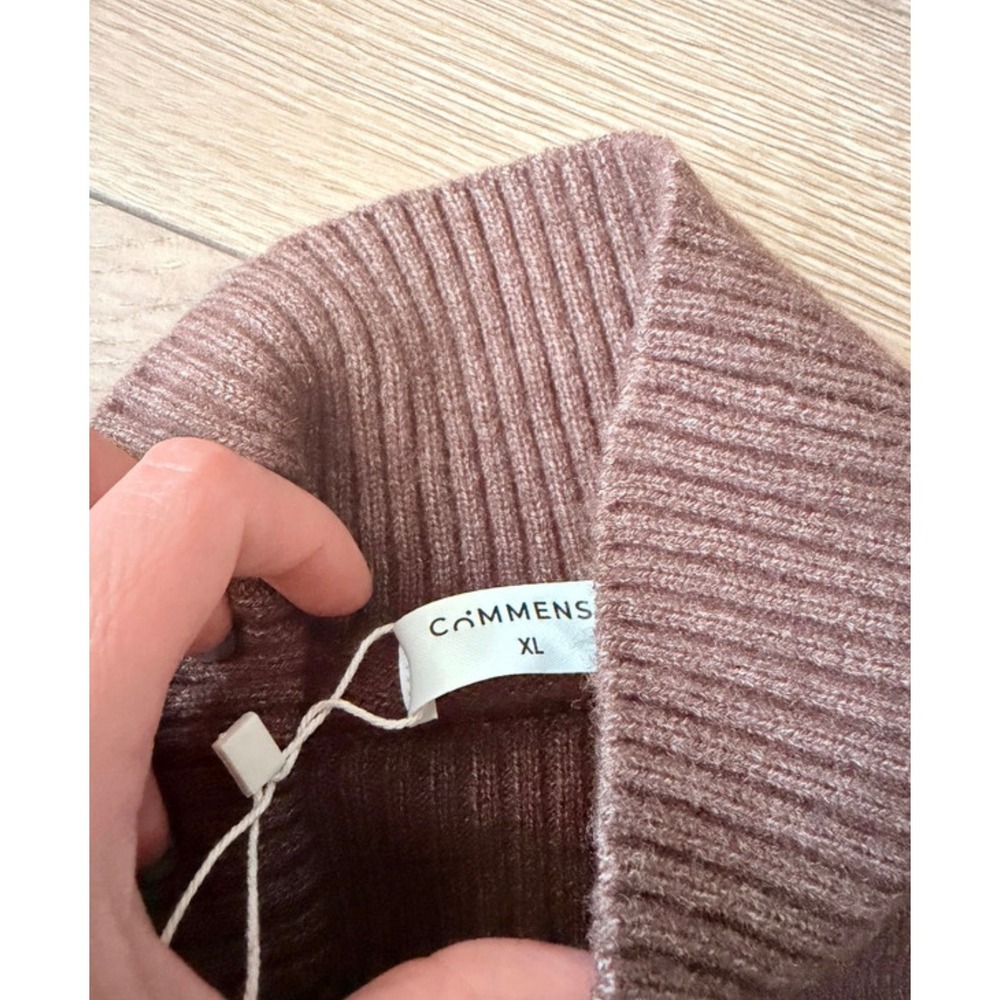 cOMMENSE Oversized Knit Two Piece Set Turtleneck Wide Leg Pants Brown Loungewear - Picture 12 of 12